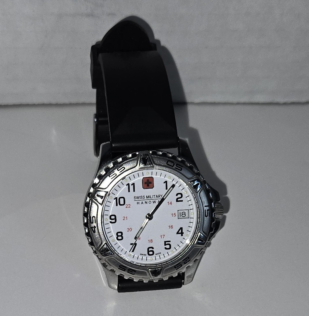 Swiss Made Swiss Military HANOWA Watch. Works! New Battery Stainless Steel 10ATM