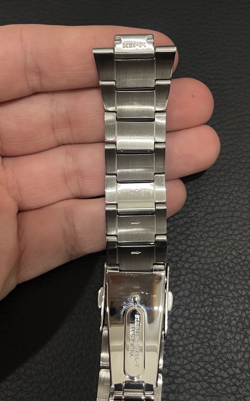 Seiko Watch Band Stainless Steel Link Bracelet Push Button Deployant Clasp