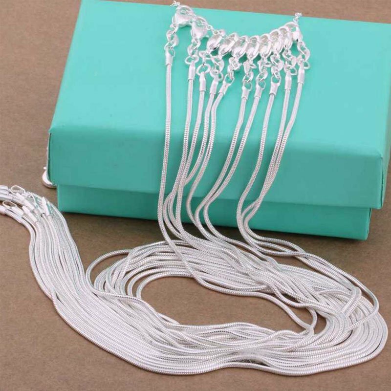 Lot 5/10Pcs 925 silver-plate 1MM Snake Chain Necklace For Pendant 16-24inch AAA