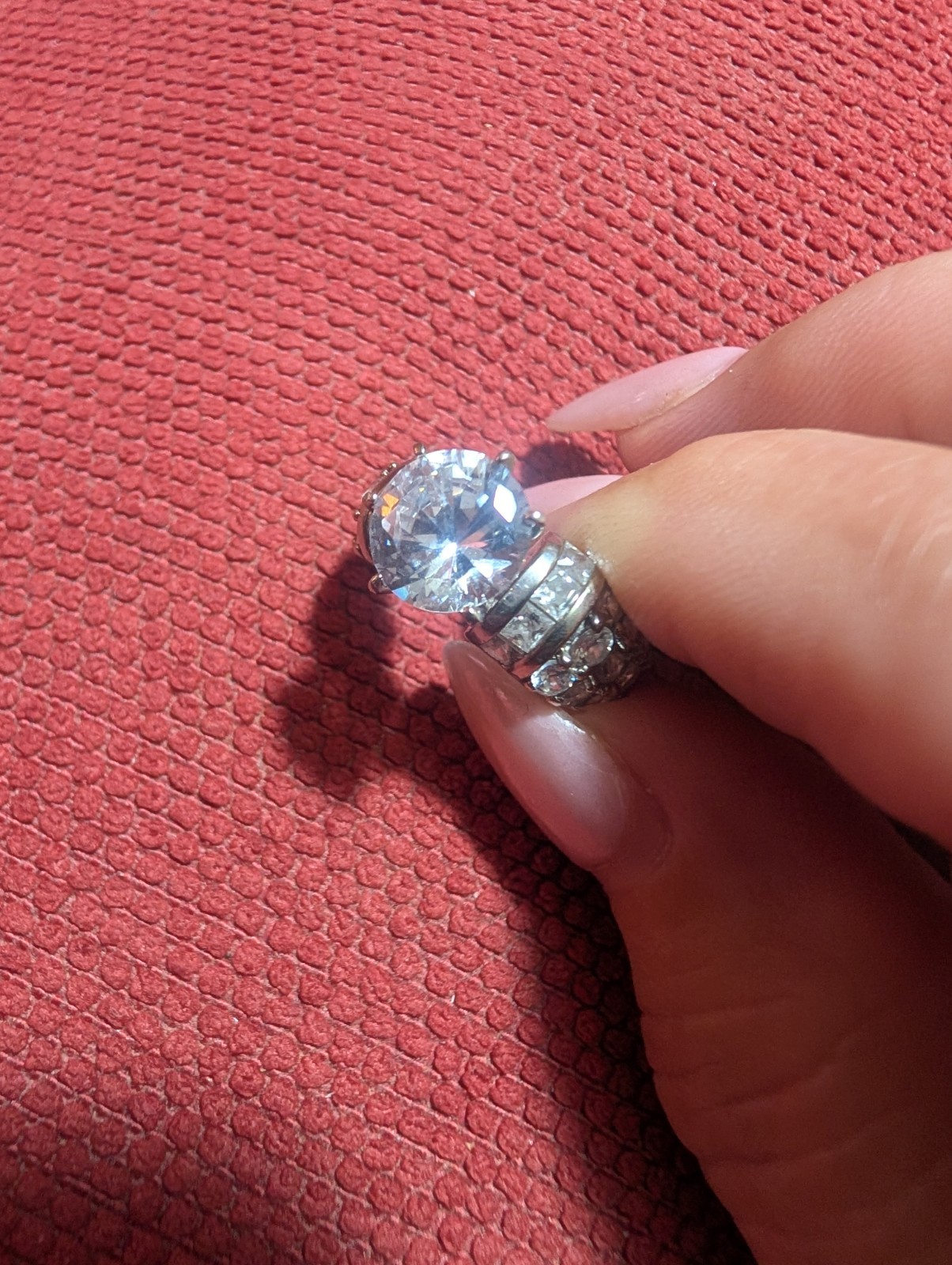 Sterling Silver Estate Ring .925 Vintage Size 5 White Colorless Stone