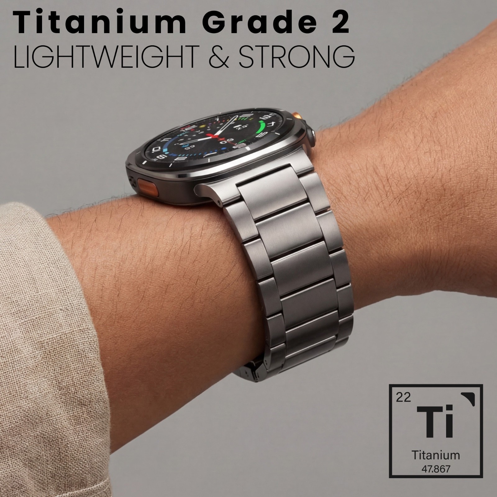 Titanium Band For Samsung Galaxy Watch Ultra 47mm – Silver / Black / Gray