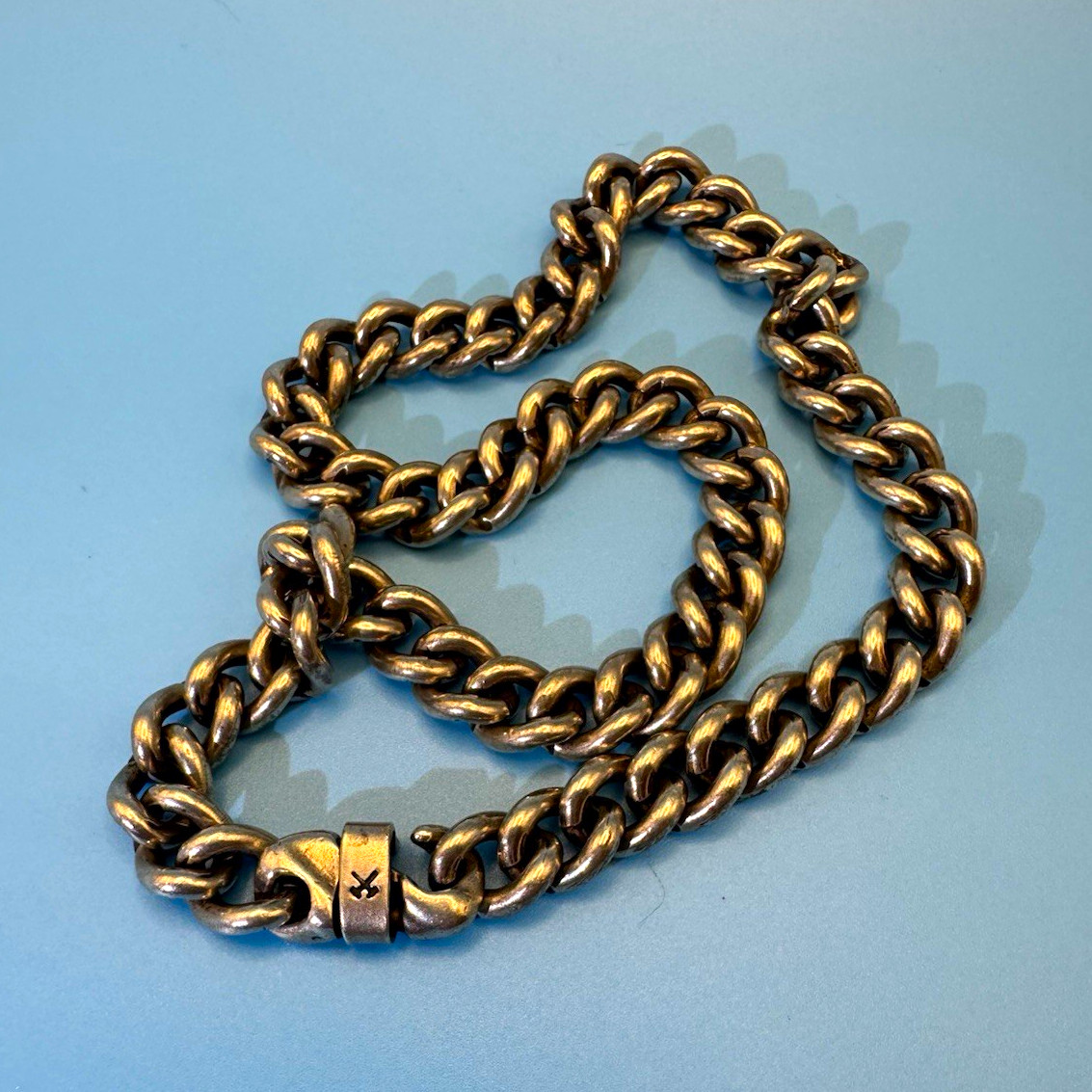 Studebaker Metals Signature Neck Chain 16” Sterling Silver Work Patina