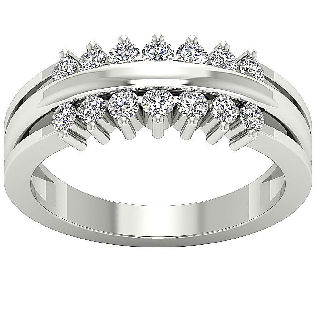 Engagement Ring VVS1 E 0.65 Carat Round Cut Diamond 14K White Gold 6.40MM