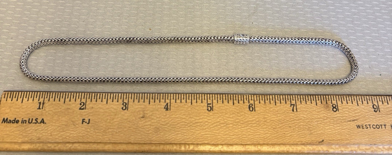 JOHN HARDY Sterling Silver Classic Woven Wheat Necklace 5mm Push Lock Clasp 18”