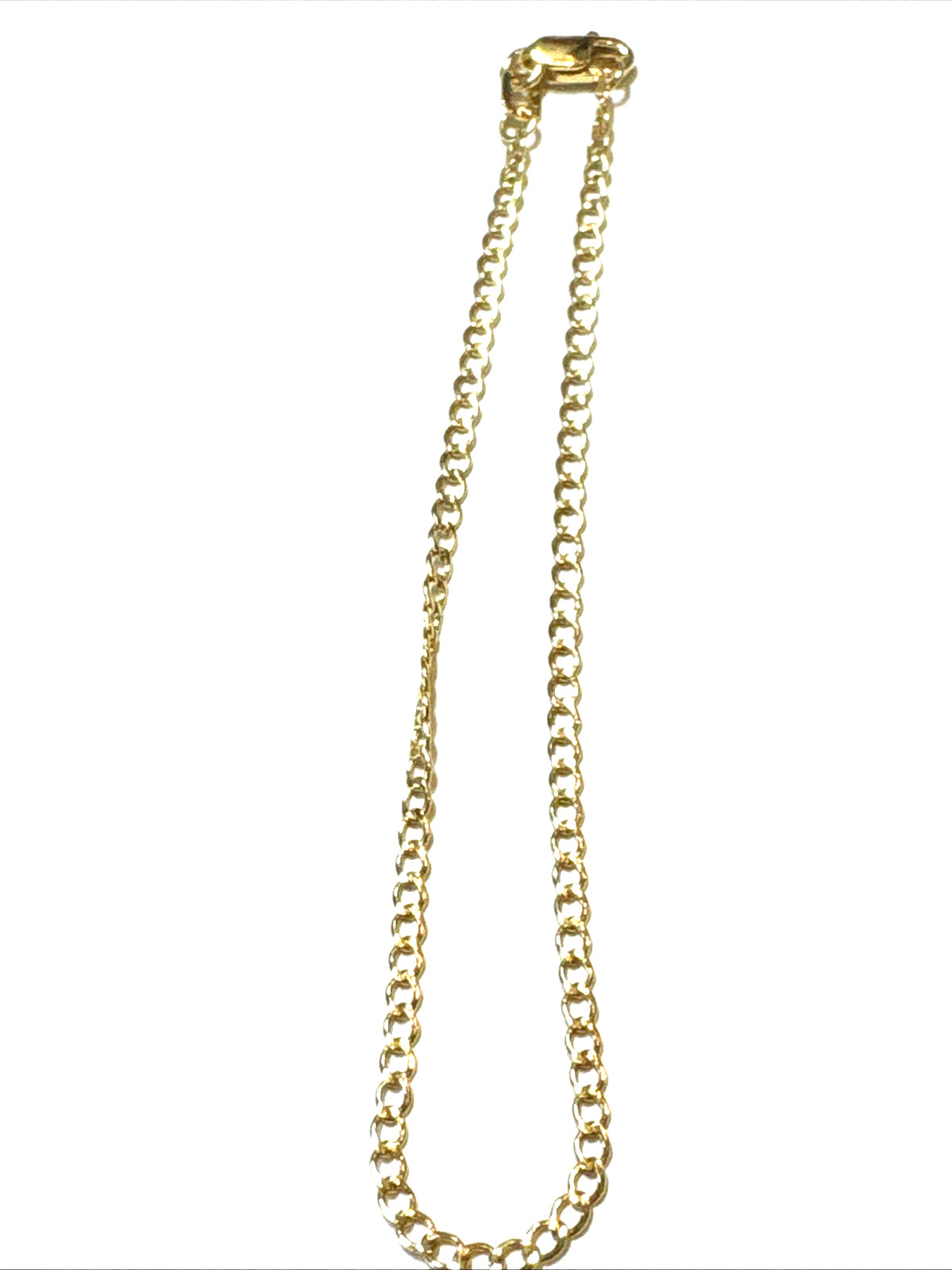 NEW 10K Yellow Gold Cuban Link Bracelet 7” 2.1mm Dainty Unisex Lobster Clasp