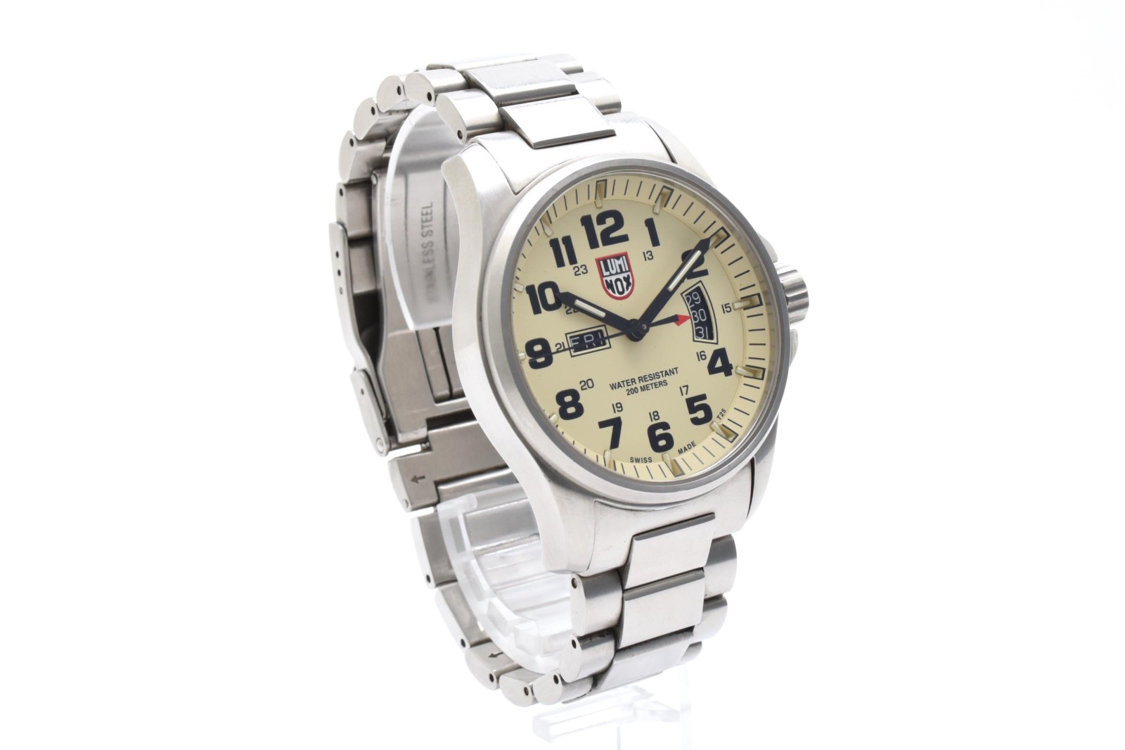 [Near Mint] LUMINOX ATACAMA FIELD 1820 Day Date Beige Dial Men’s Watch Quartz ST