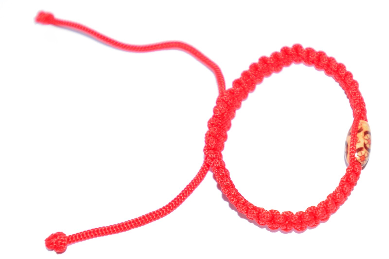 Macrame Friendship Bracelet With Spiritual Buddhism Feng Shui Wooden Bead