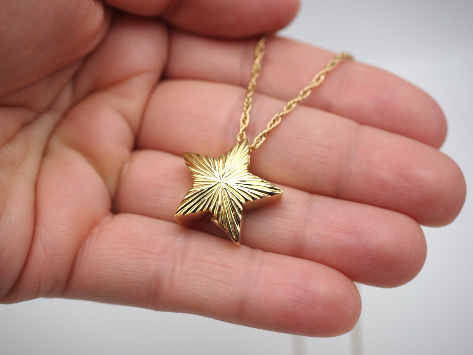 Unique Star Cremation Keepsake 14k Gold Plated Over 925 Sterling Silver