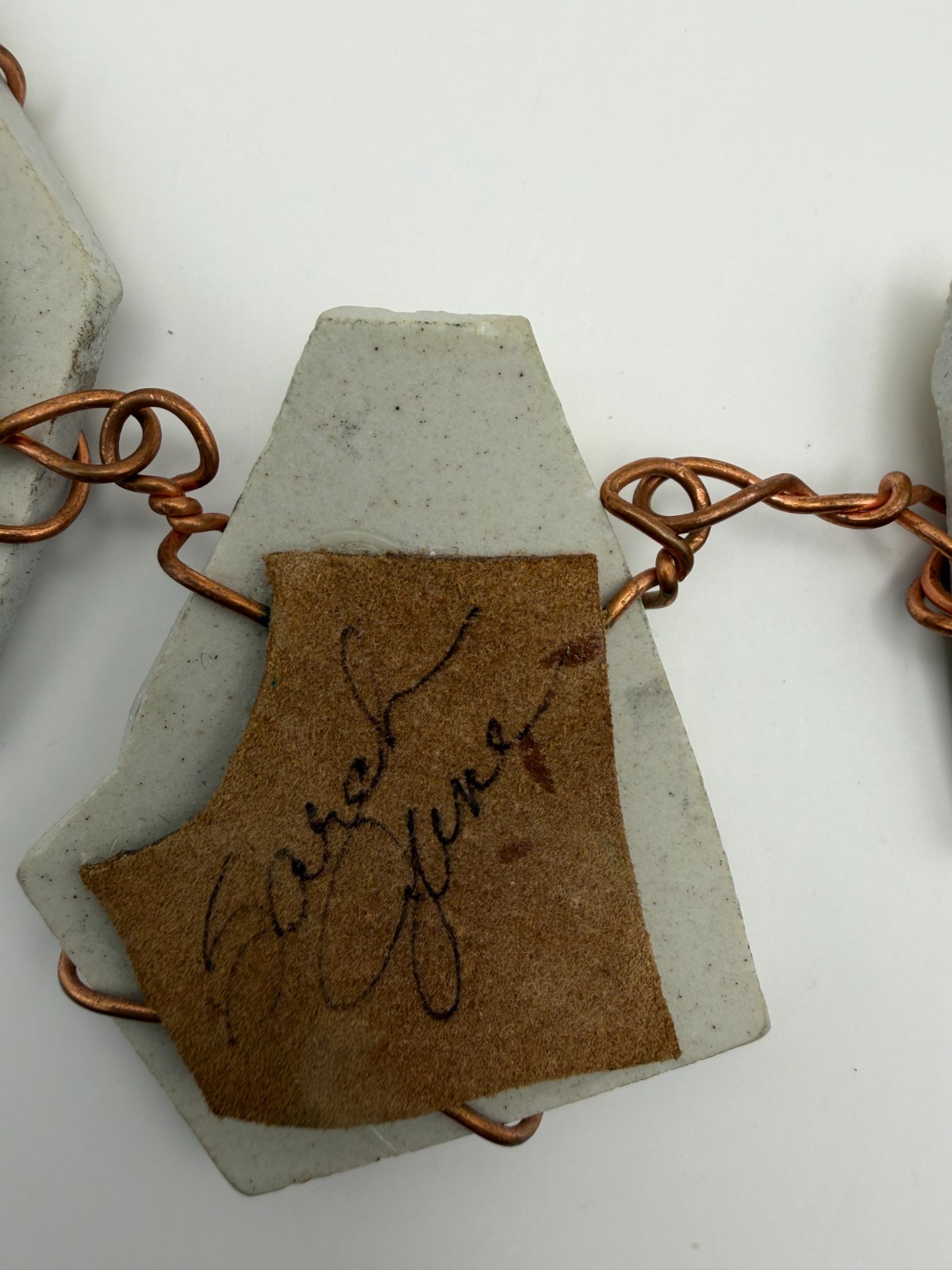 Handmade Artisan Pottery Necklace Signed Sarah Jane