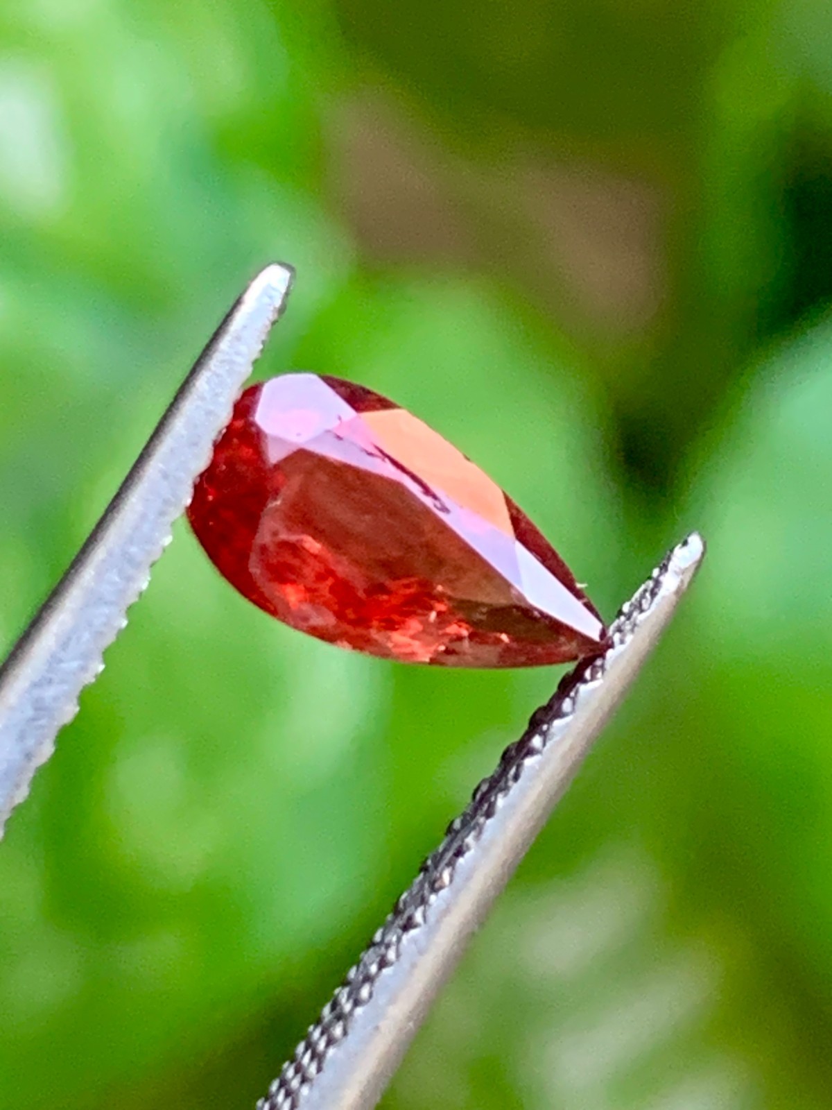 Rare Pigeon Blood Red Oregon Sunstone 0.75 Crt Pear Faceted Loose Feldspar Gem