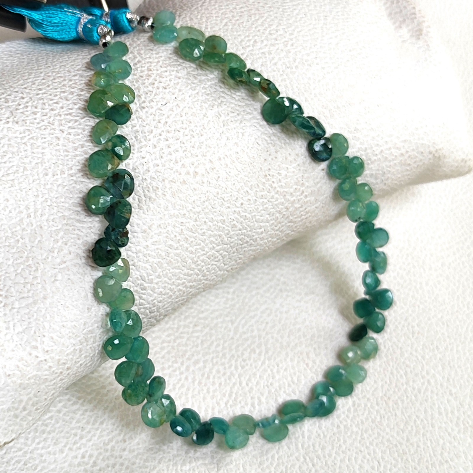 Rare Grandidierite Faceted Heart Beads 5mm Size Madagascar Gemstone 10″ Strand
