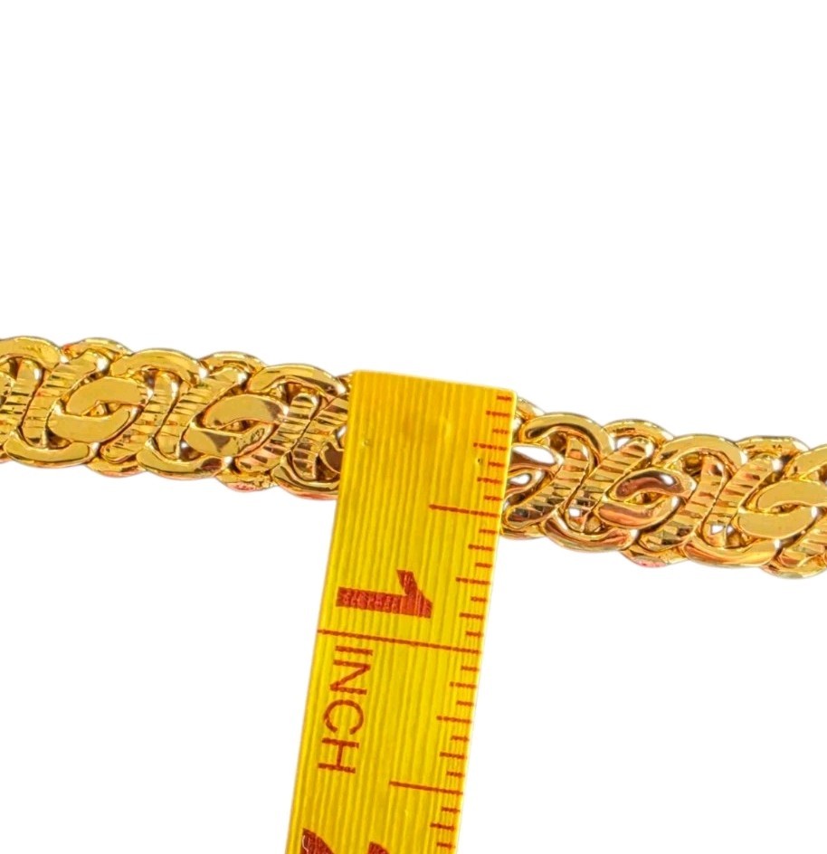 ROMANZA ITALY Byzantine Woven Chain Bracelet 8.25 In Gold Plated Over Bronze