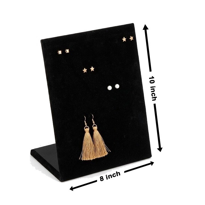 L-Shaped 30 Slot earring Display Stand Earring Jewelry Holder Black