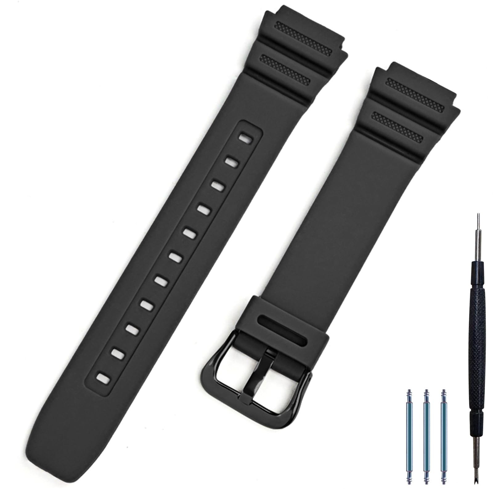Resin Replacement Band for Casio W218H AE1200WH W800H Waterproof Strap from USA