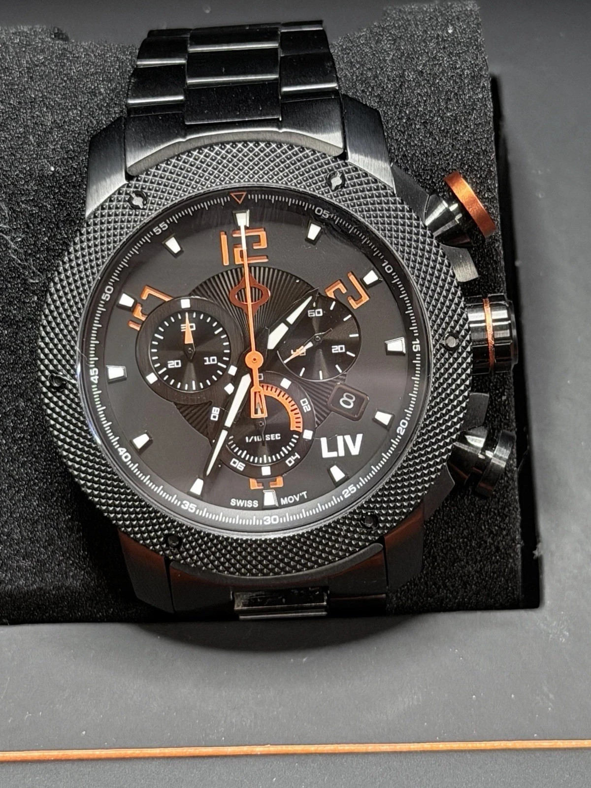 LIV GX1 Signature Orange On A Stainless Steel Bracelet, NEW