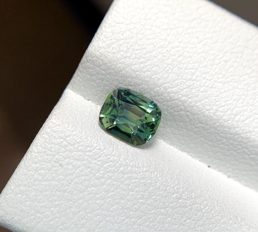 1.16ct Party Color Teal Sapphire CUS 7x6mm Blue Green Unheated 100% Genuine Nat