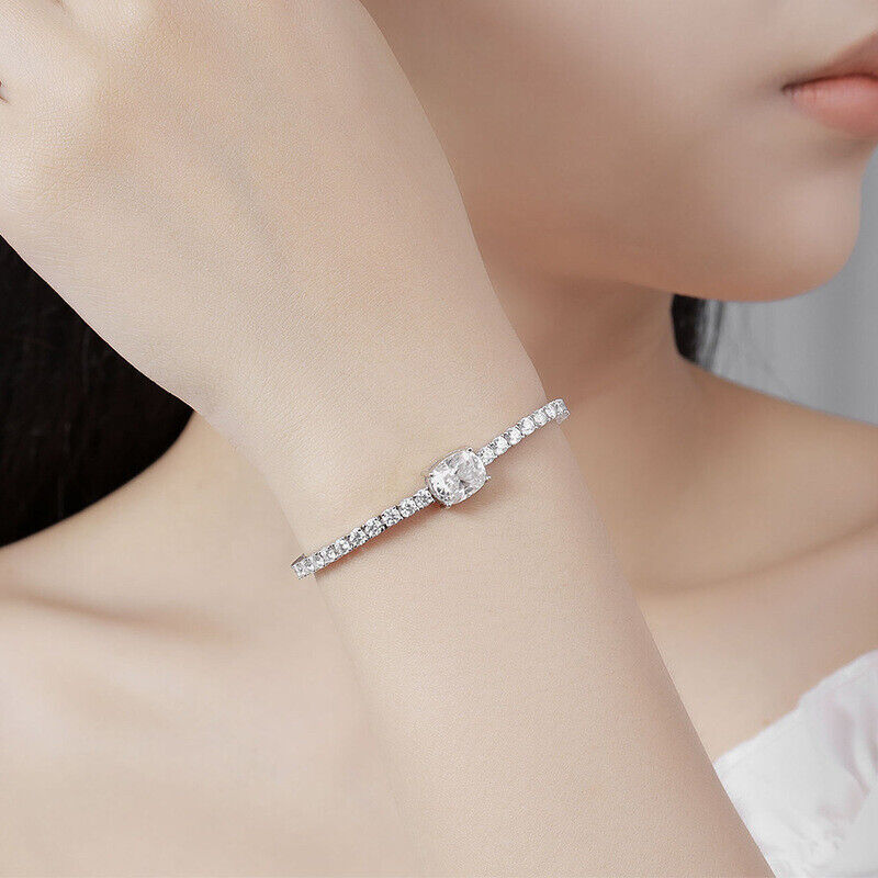 31CTW D Color VVS1 MOISSANITE Tennis Bracelet 925 Sterling Silver Passes Tester