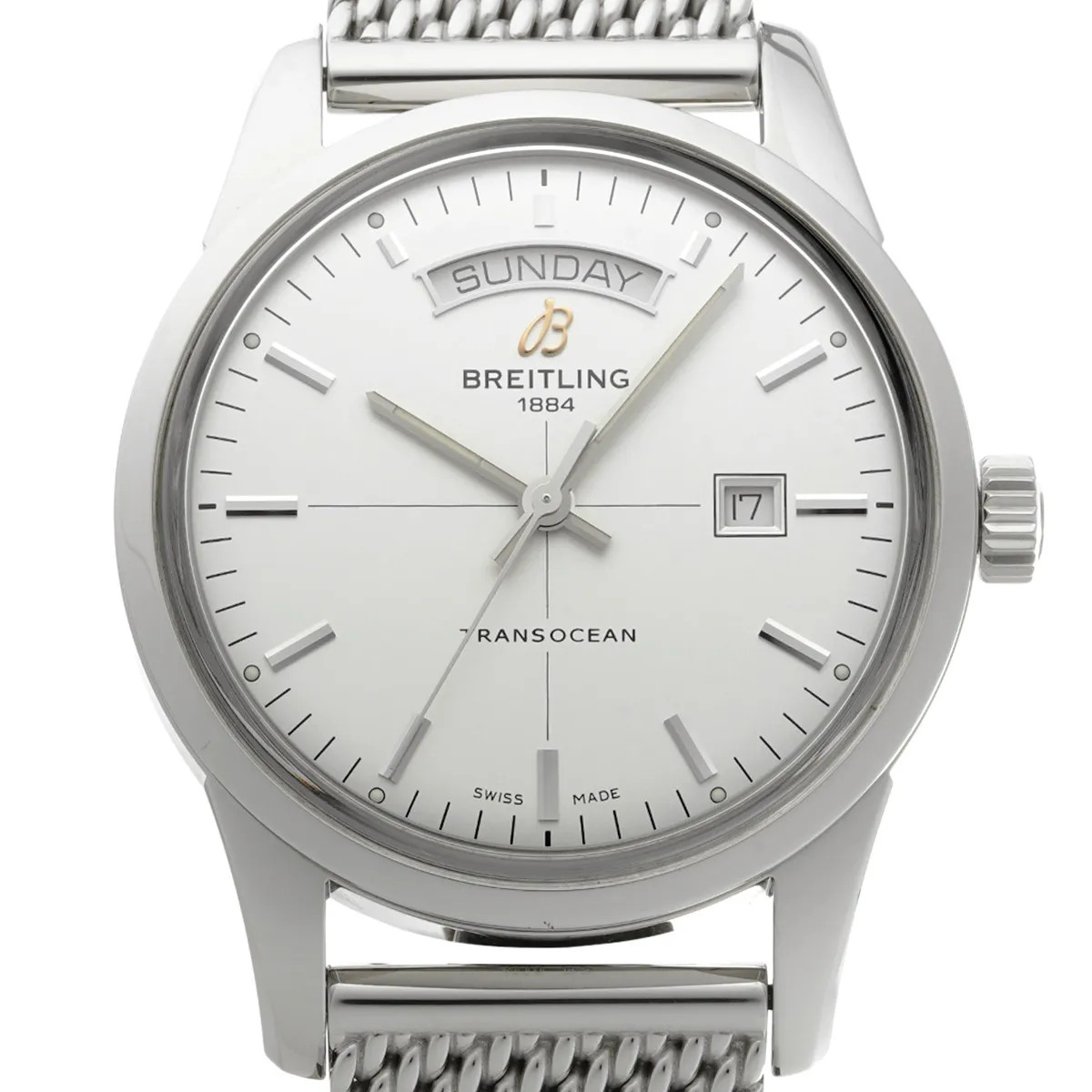 Breitling Transocean Day and Date A4531012 / G751 ( A45310) 43mm Silver #WW6741