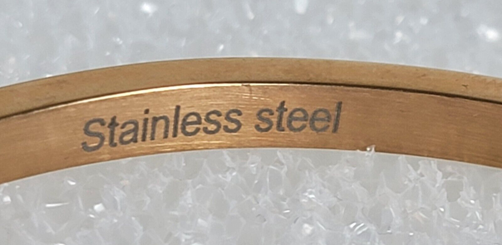 Clear Crystals Rose Gold Plated Stainless Steel Bangle Bracelet 6.5 In Oval Cla