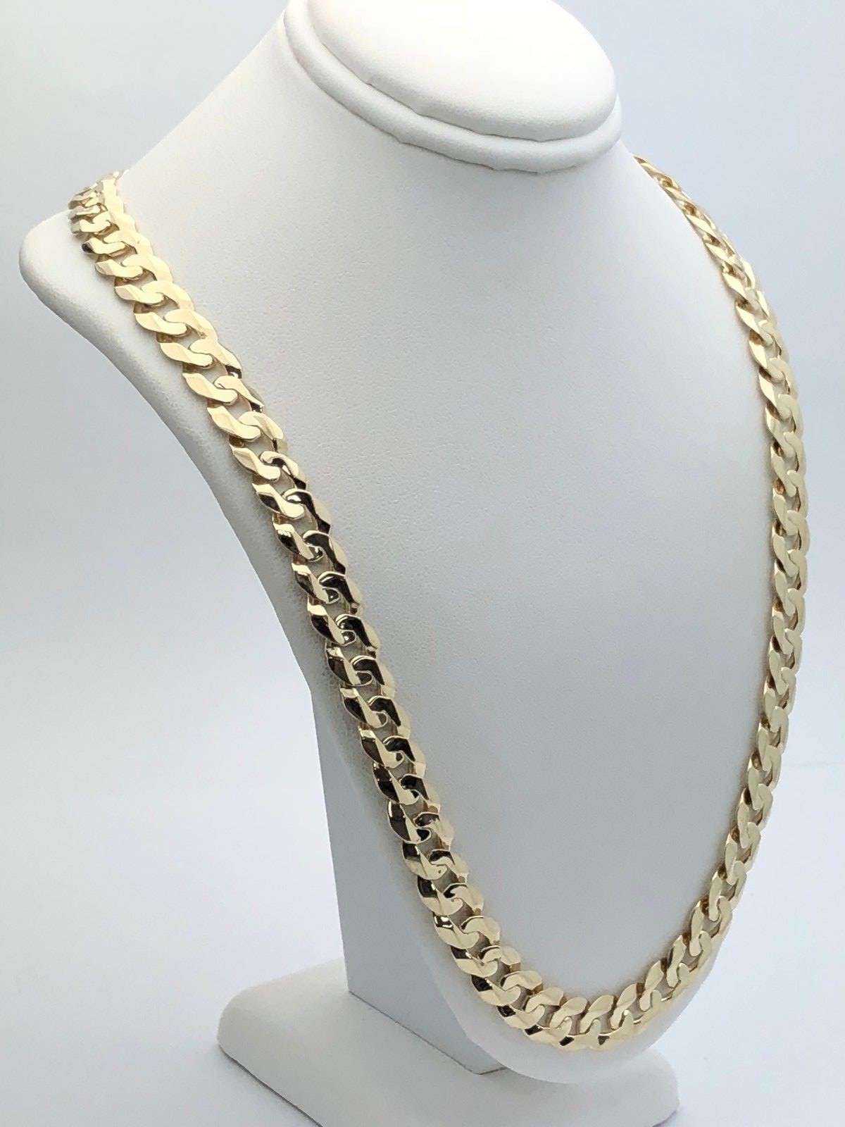 10k Yellow Gold Solid Curb Cuban Link Chain Necklace 24″ 9mm 45.4 grams