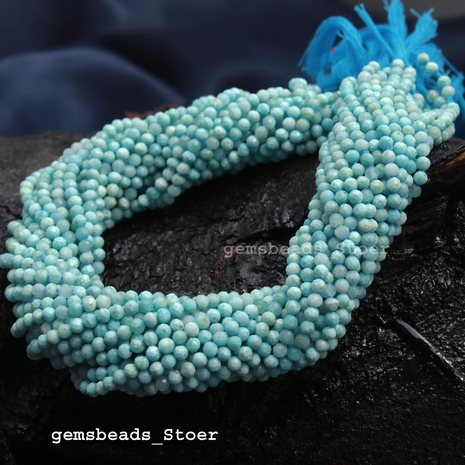 1 Strand A+ Amazonite Natural 3mm Round Faceted Loose Gemstone Beads 13″
