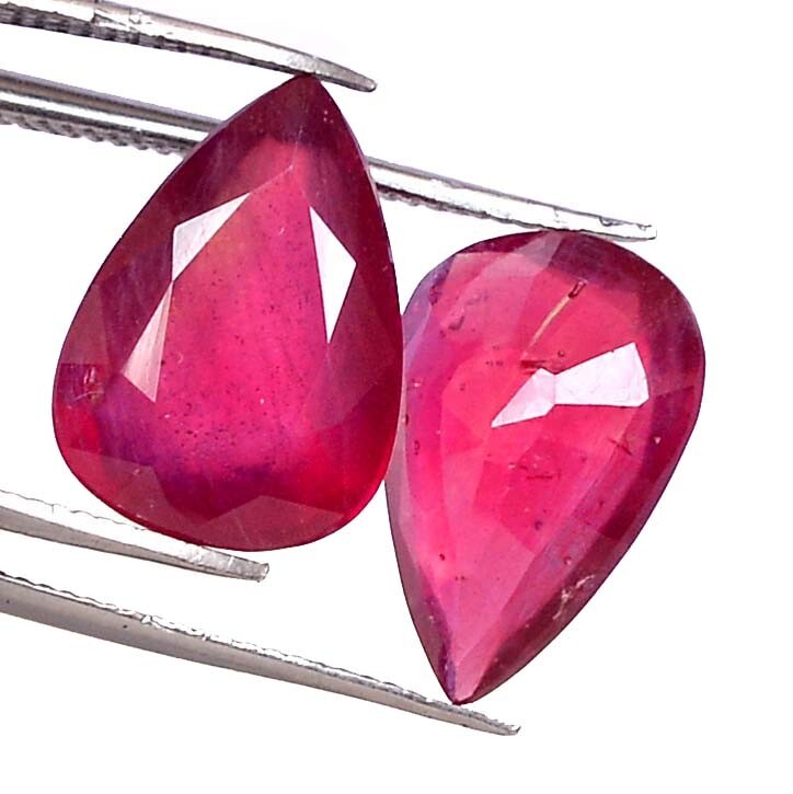 8.86 Cts Natural Ruby Pear Cut Pair 13×9 mm Calibrated Loose Gemstones GF