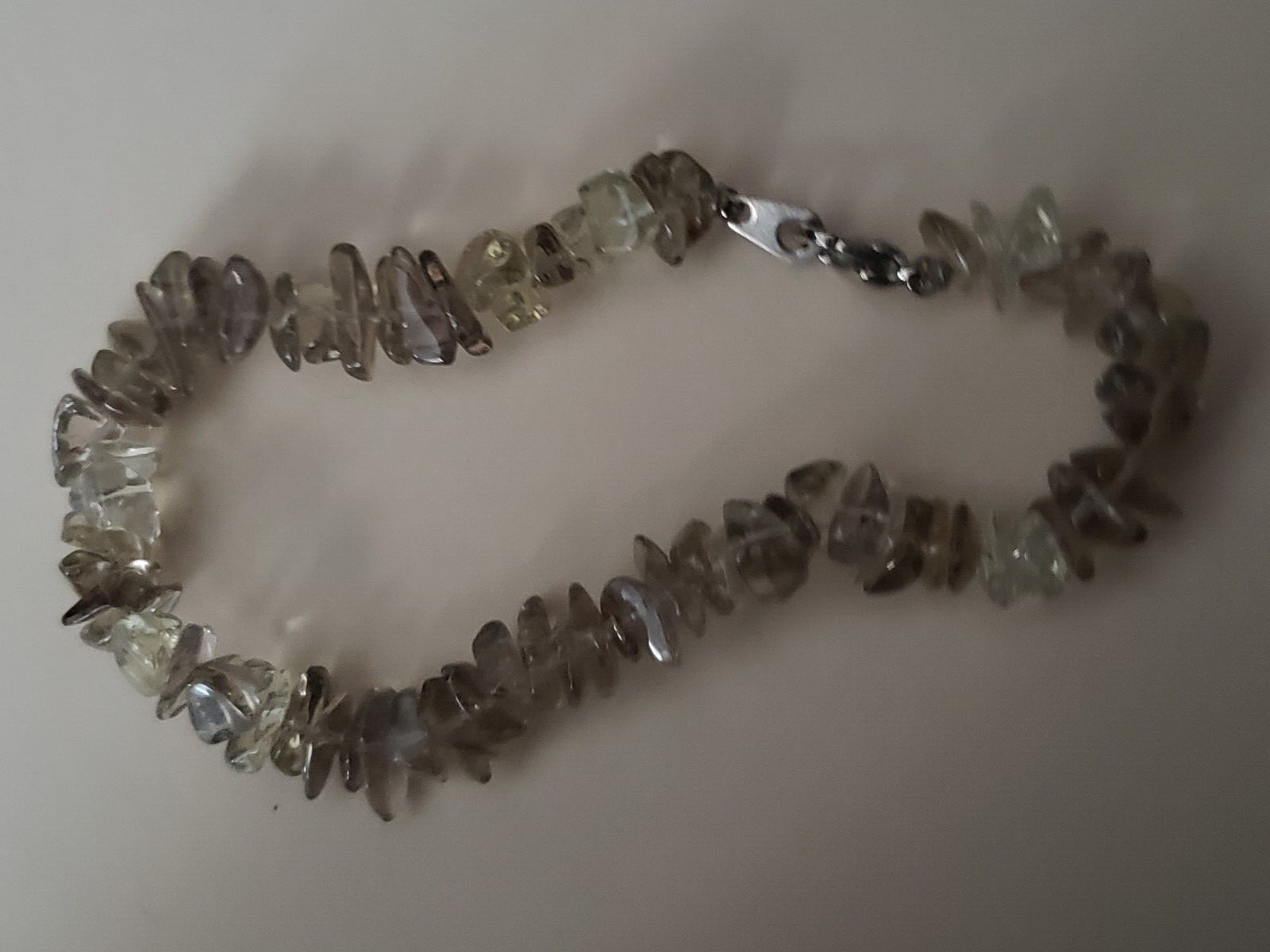 Genuine NATURAL *SMOCKY QUARTZ * STONE BRACELET, 8 INCHES Long, Handmade in USA
