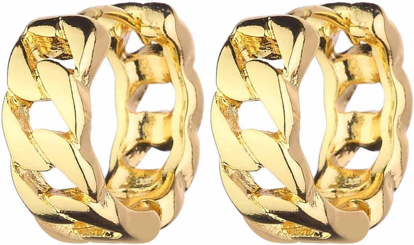 Luxurious 14K Gold Plated Chunky Hoop Earrings – 6 Pairs for Every Occasion