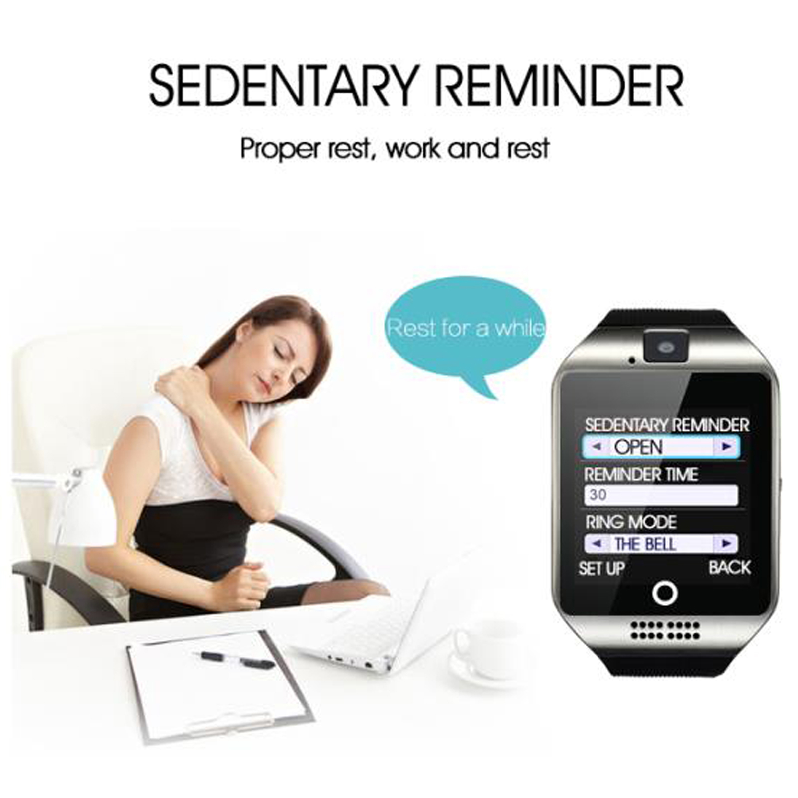 Bluetooth Smart Watch Phone Calories Step Count Sleep Monitor Sport Wrist Watch