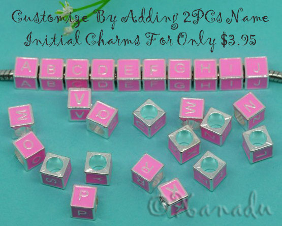 Pink Flower Garden European Charm Bracelet With Pink And Fuchsia Floral Beads