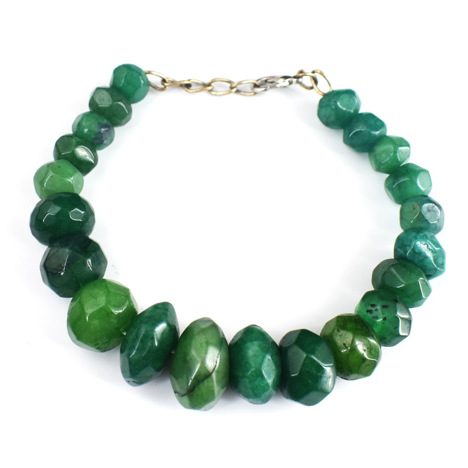 218.00 Cts Beautiful Faceted Green Emerald Beaded Wonderful Bracelet RK 37 E771