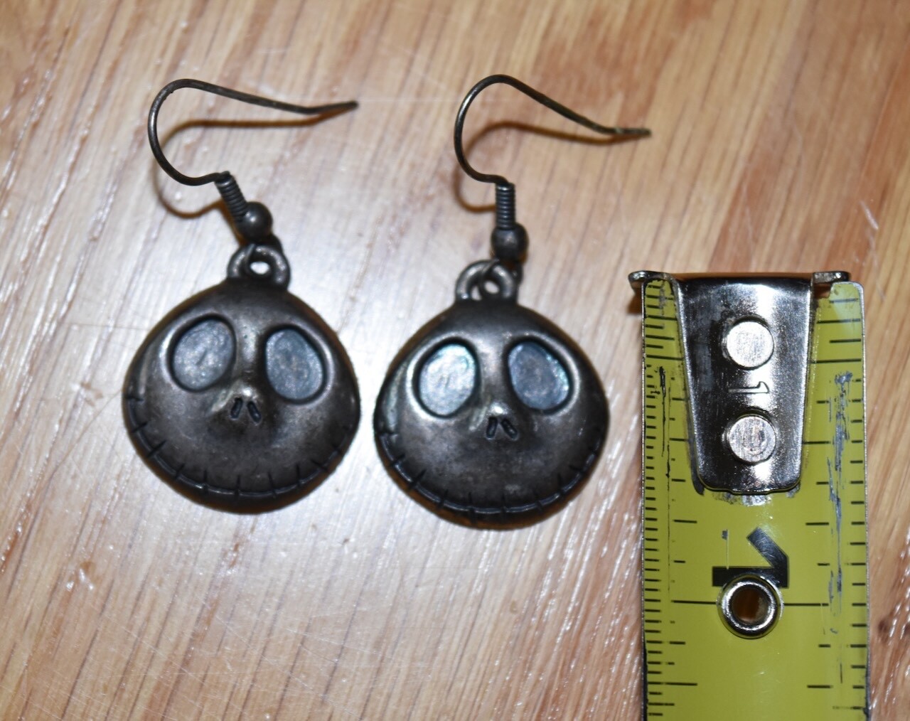 VTG Disney Nightmare Before Christmas Jack Skellington Pewter Earrings Halloween