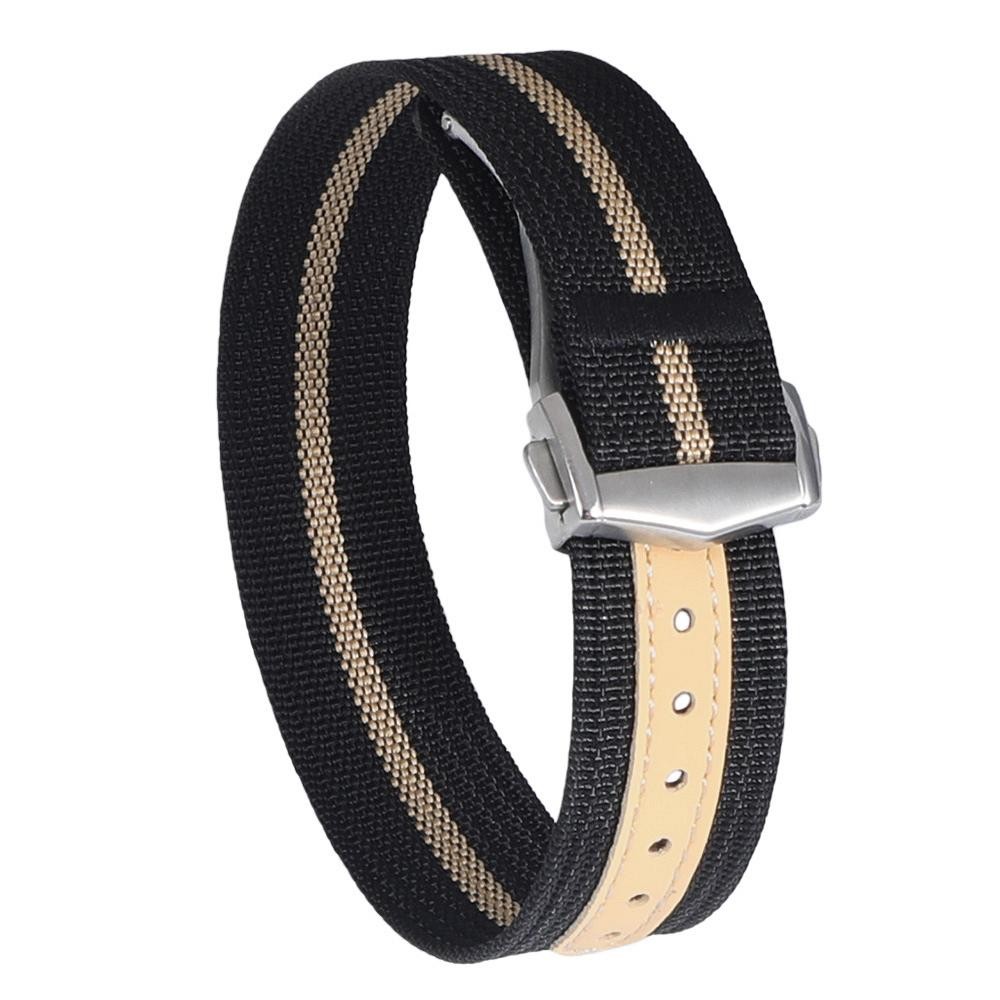 New Premium Ribbed Nylon Watch Band 20 22mm Deployant Clasp Buckle for Omega