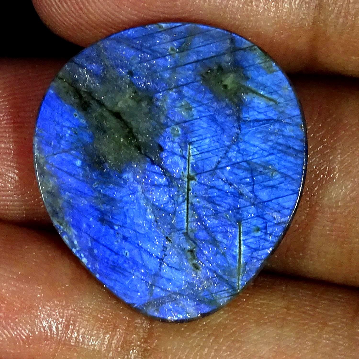 20.50Cts 100% Natural Blue Labradorite Pear Cabochon Gemstone 23X25X4MM