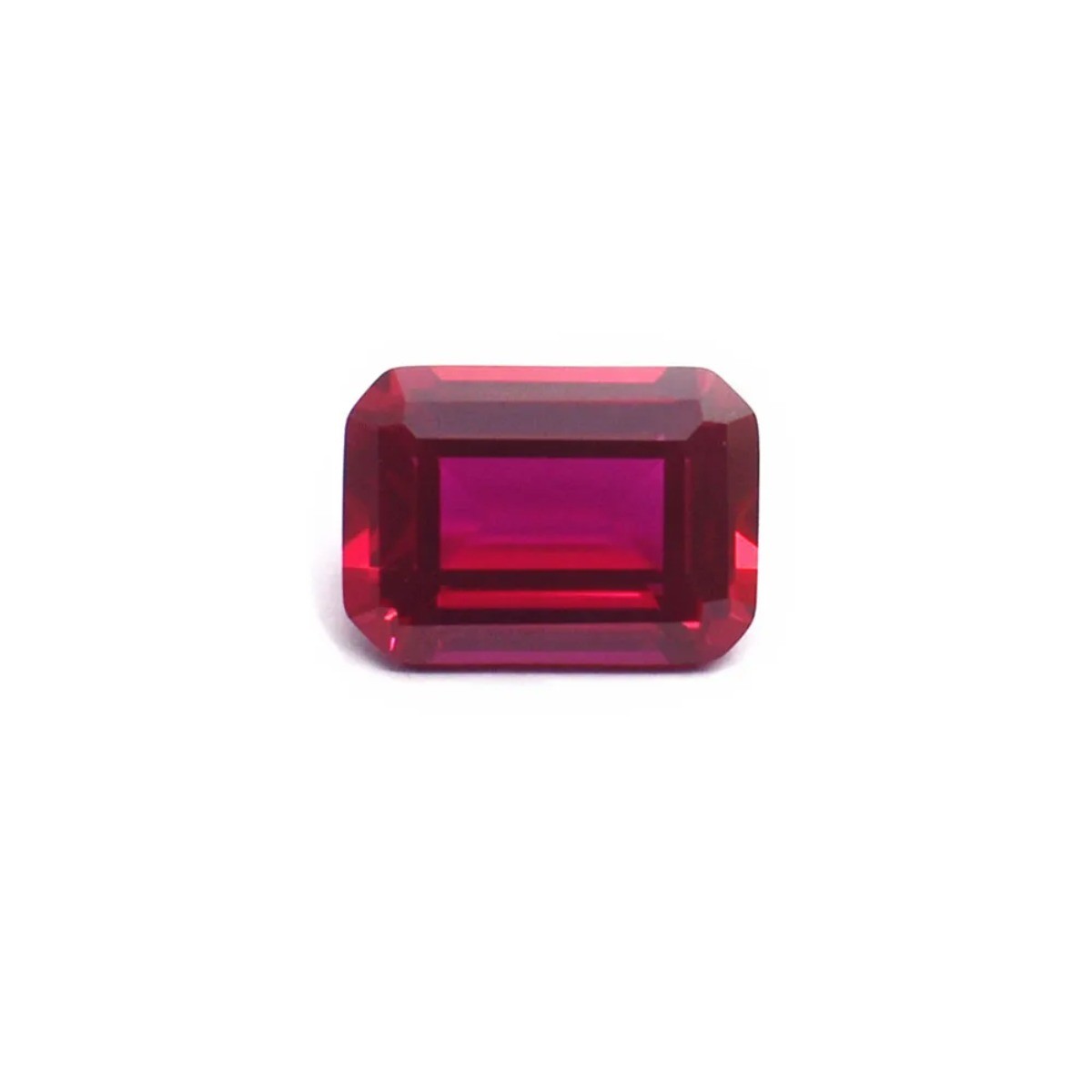 Blood-red Ruby Mohs Hardness 9 Rectangle Faceted Gemstone Emerald Cut Ruby Gem