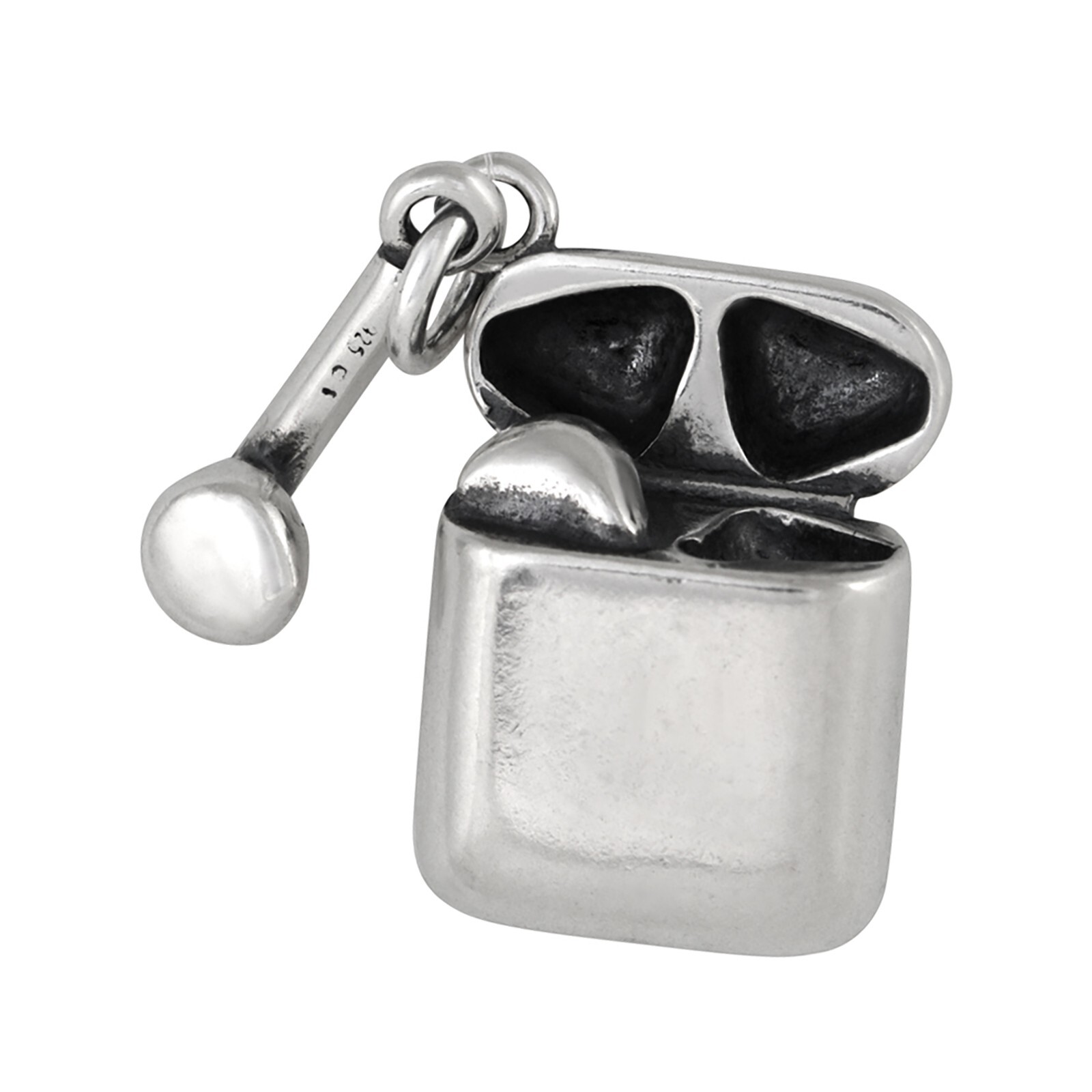 Earbuds with Case Wireless Headphones 3D 925 Solid Sterling Silver Charm