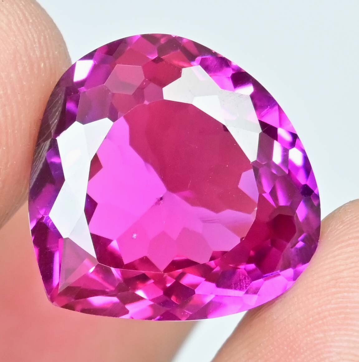 Flawless Natural Raspberry Pink Rhodolite 24.15 Ct Pear Certified Gemstone