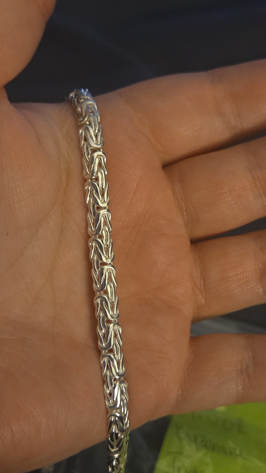 Vintage 16 Inch Sterling Silver Flat Byzantine Kings Weave Necklace 42.5 Grams
