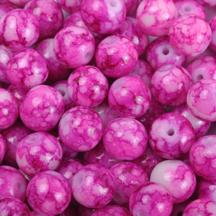 MOTTLE Glass Marble Effect Round Loose Beads – Choose from 4mm, 6mm and 8mm