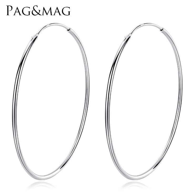 SOLID STERLING SILVER PLAIN 1MM THICK ROUND ENDLESS HOOP EARRING 12-70MM PE16