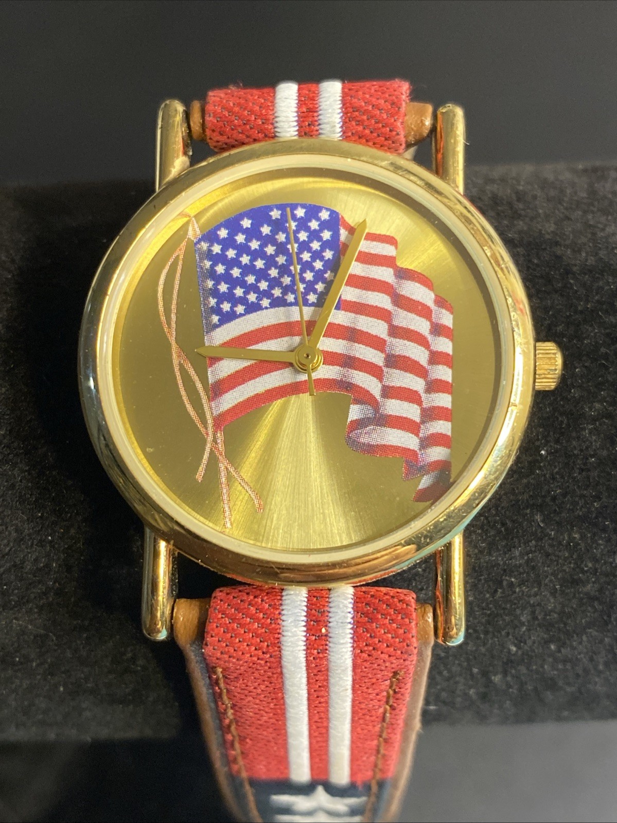 Vintage USA Flag Unisex Valdawn Watch New Battery