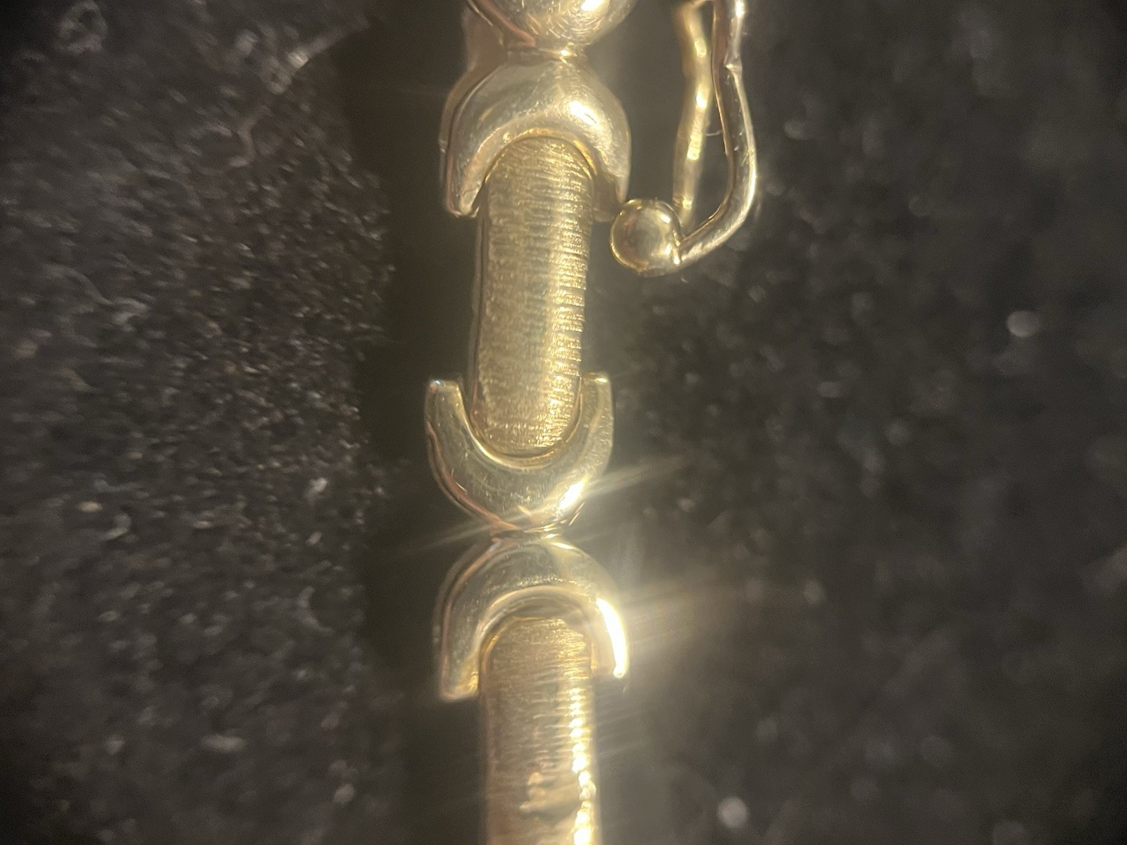 14K Solid Yellow Gold Bracelet REVERSIBLE Shiny Brushed Sides 7.25 In 6.24 Grams