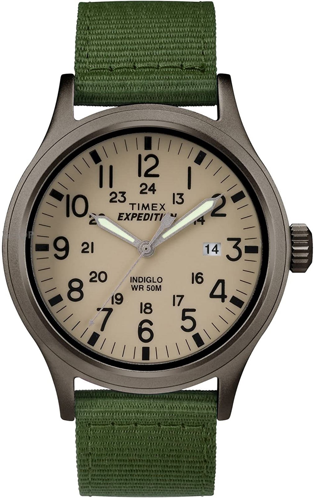 Timex TW4B06800 Expedition Scout Men’s Analog Watch Green Nylon/Leather Strap