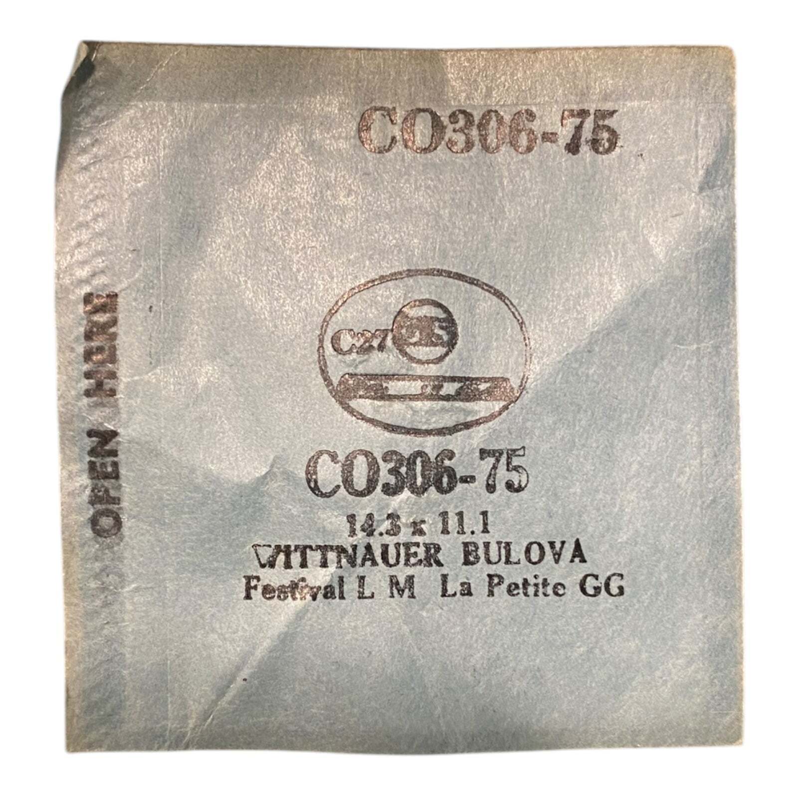 Germanow-Simon Mach (GS) CO306-75 Watch Crystal 14.3×11.1 NOS Part Wittnauer