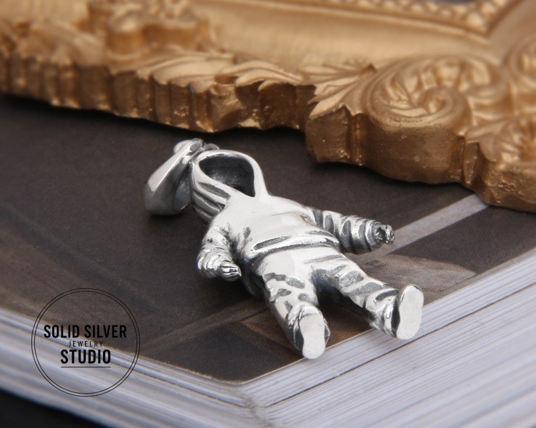 Faceless Hoodie Figure Pendant 925 Silver Streetwear Hip Hop Anonymous Charm