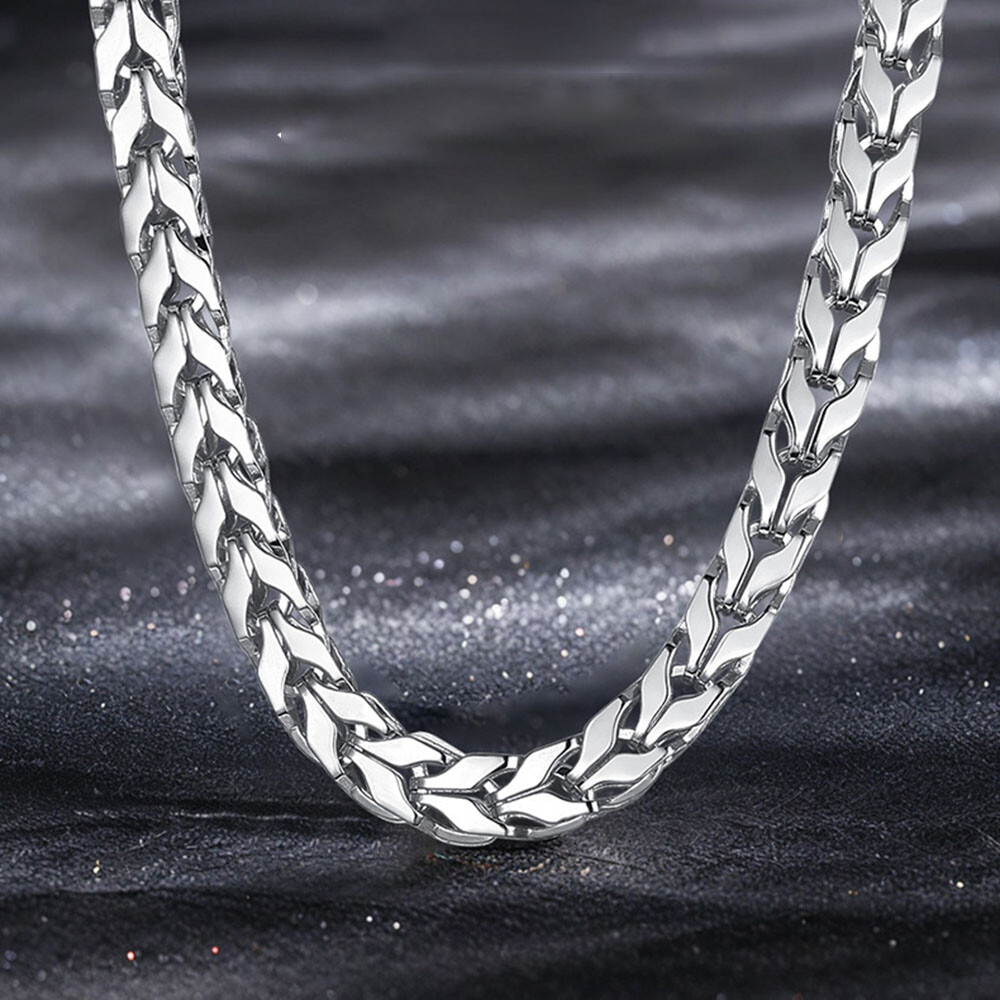 PT950 Pure Platinum 950 Chain 3.5mm Unique Wheat Link Necklace 26-27g 23.6inch
