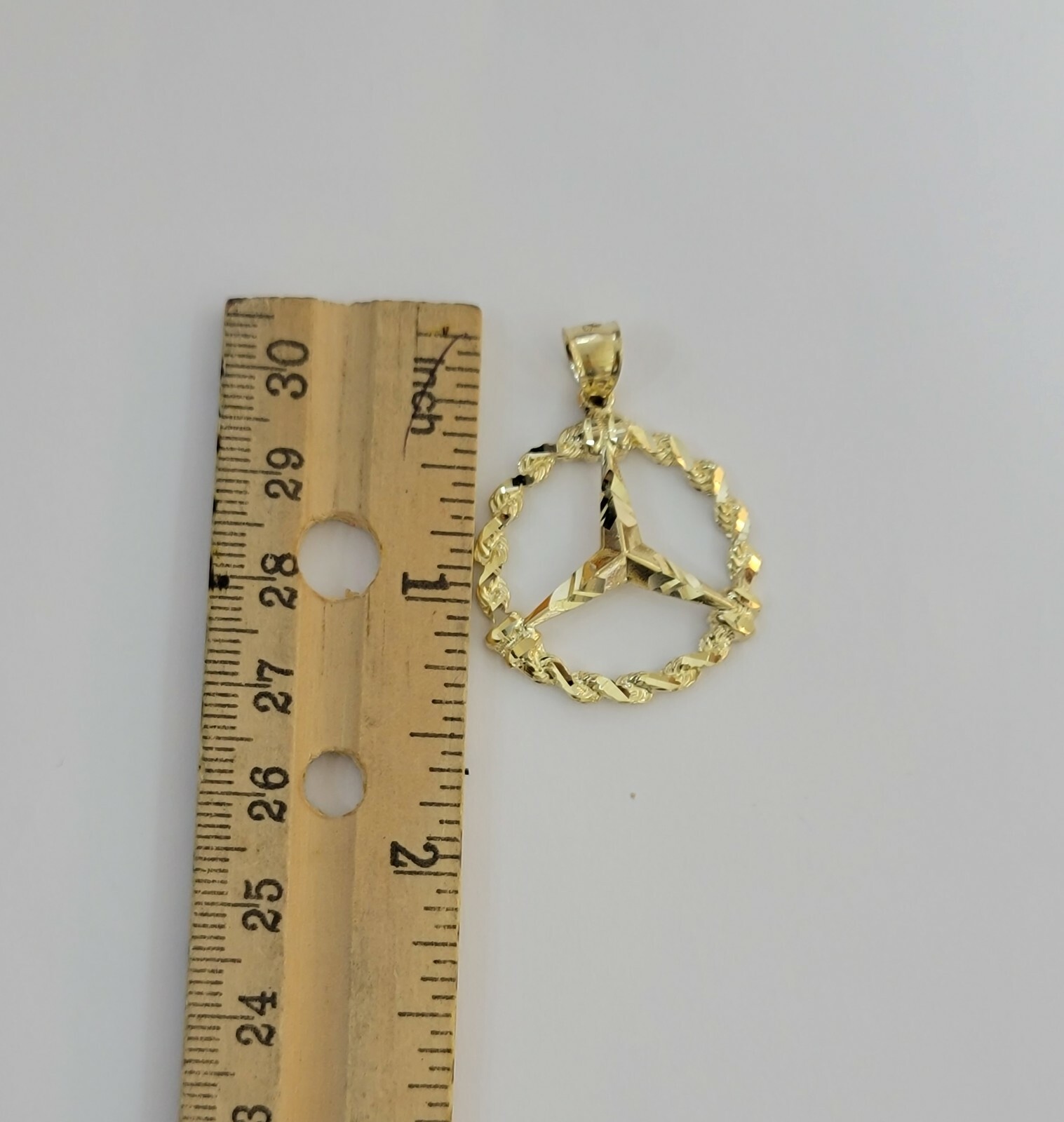 10k Gold Men’s Pendant 10kt Yellow Gold ,UNIQUE Rope Style Charm For Chains,REAL