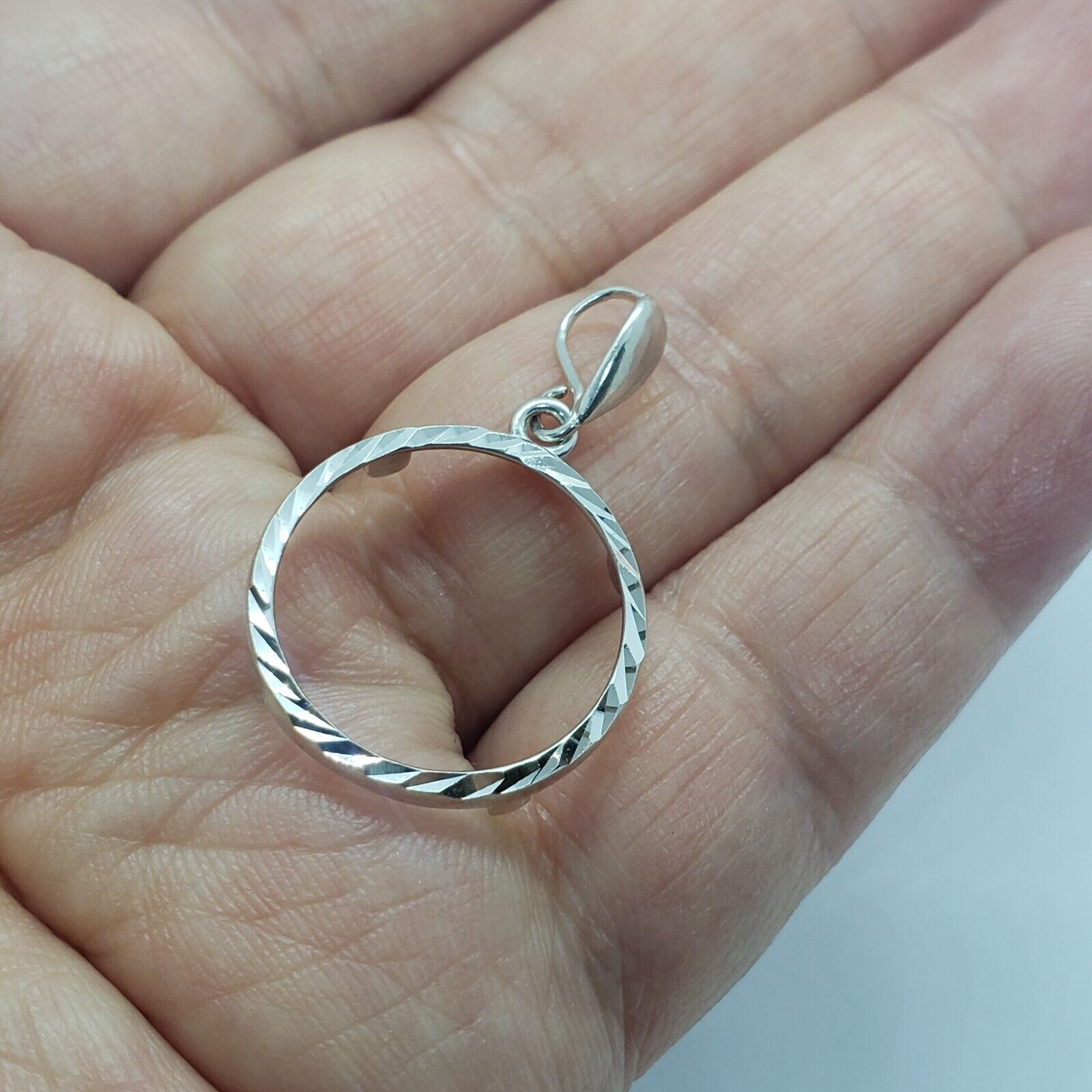 925 Sterling Silver Diamond Cut Bezel 22mm Coins Prong Back 5 Cent Nickel Coin