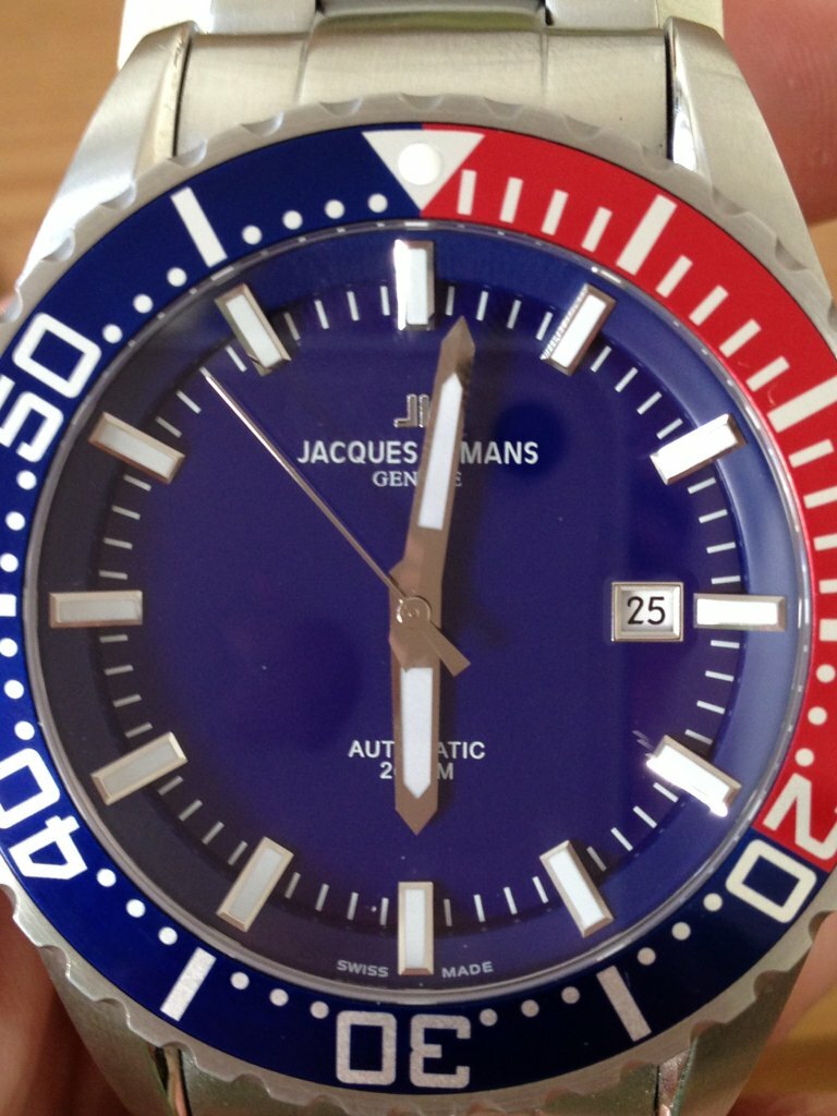 Jacques Lemans G-223C Tempora Men’s SWISS MADE Pepsi Diver Automatic Watch NEW