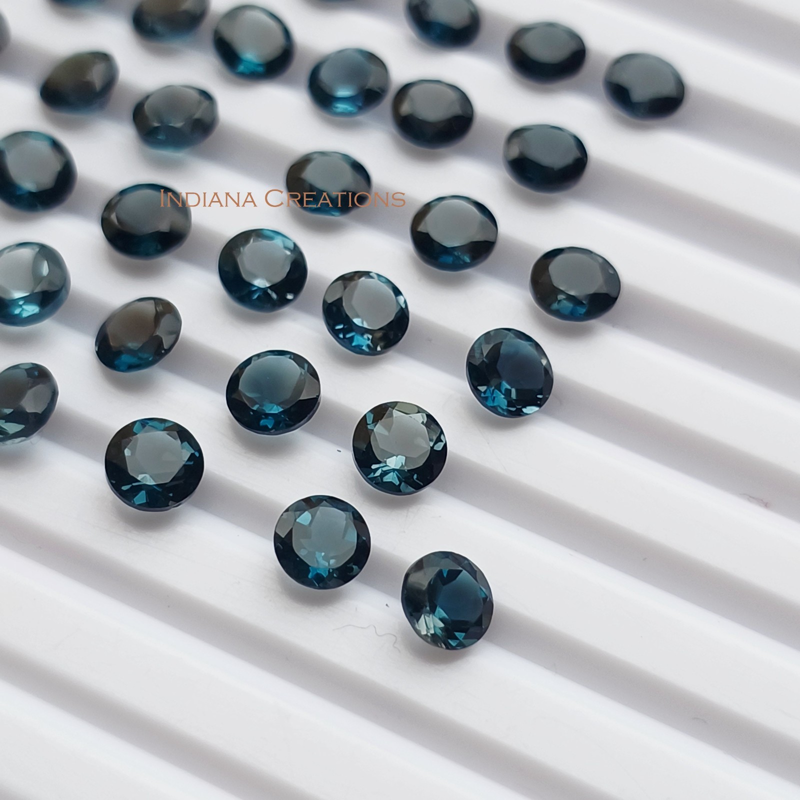 Natural London Blue Topaz Round Faceted Cut 3mm To 8mm Loose Gemstone
